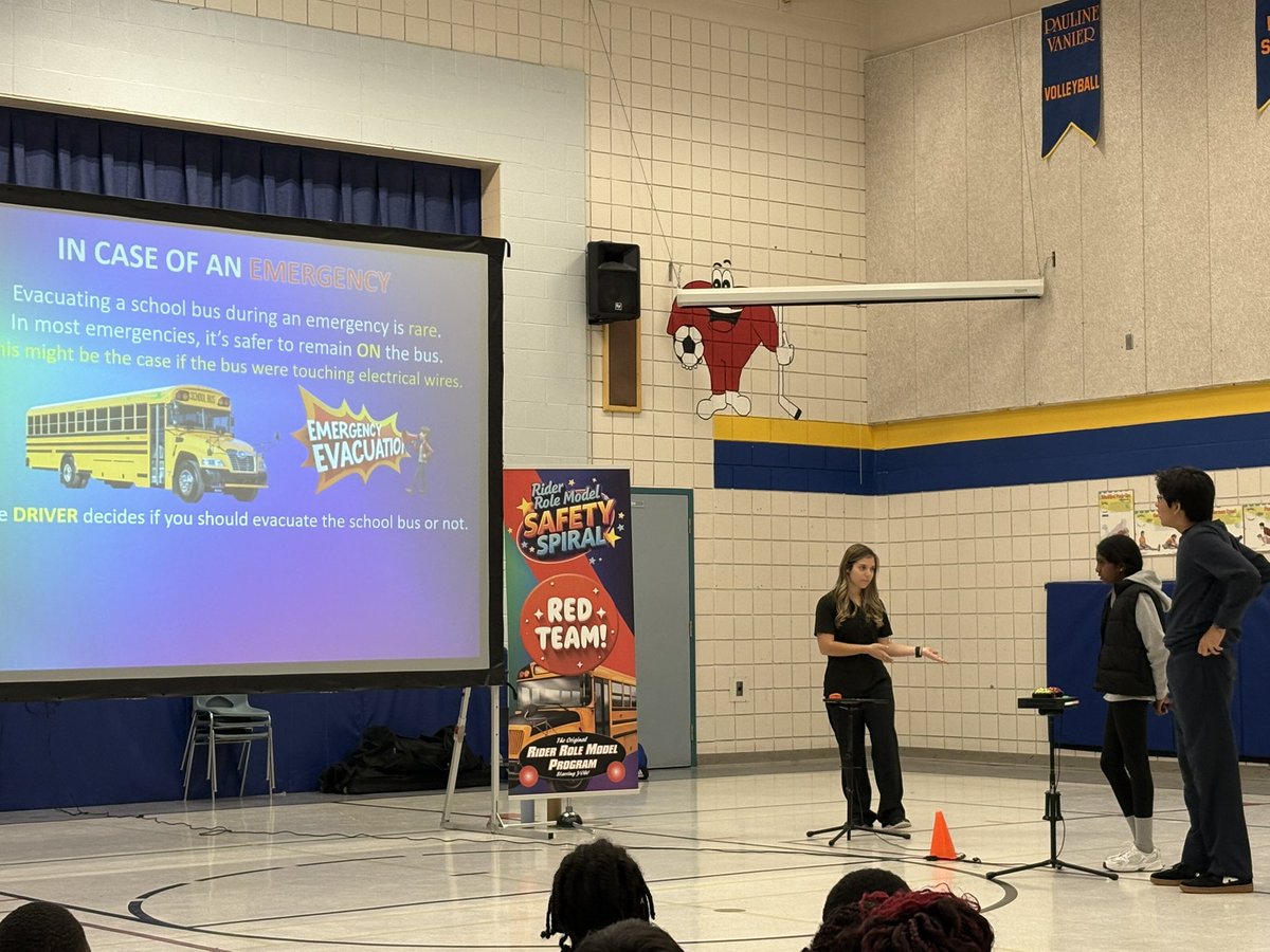 Pauline Vanier Catholic ✝️ Elementary School (@pvanier_dpcdsb) on Twitter photo The juniors and intermediates tested their bus safety knowledge this morning during their presentation! Well done, everyone! The juniors and intermediates tested their bus safety knowledge this morning during their presentation! Well done, everyone!