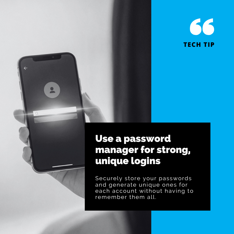 swifttechllc's tweet image. Tech Tip: Use a password manager for strong, unique logins