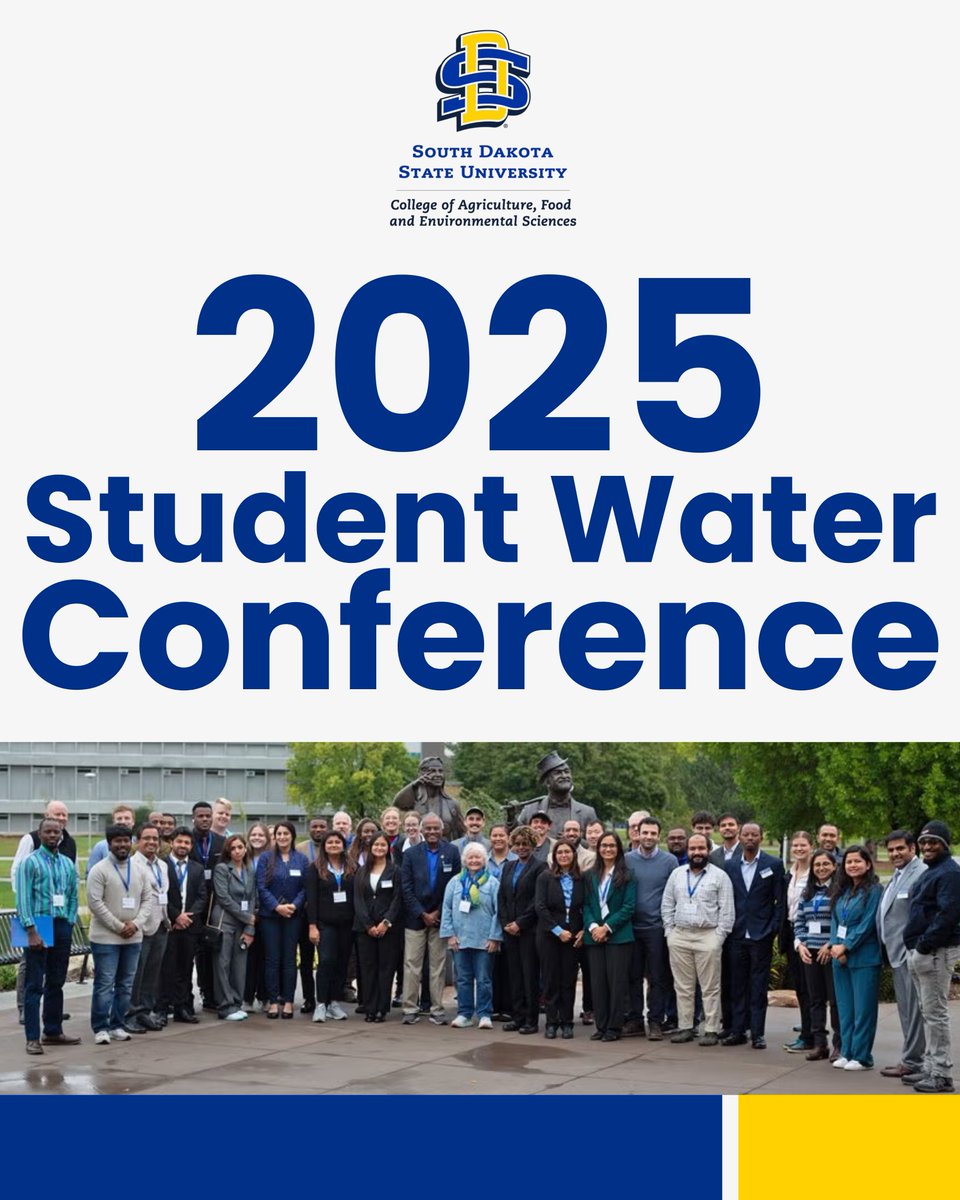 SDStateCAFES's tweet image. Students + researchers + industry pros = the future of water science! 💧 The 2025 Student Water Conference at SDSU empowered the next generation to lead in research, communication &amp;amp; careers.
Read more: sdstate.edu/news/2025/10/s…