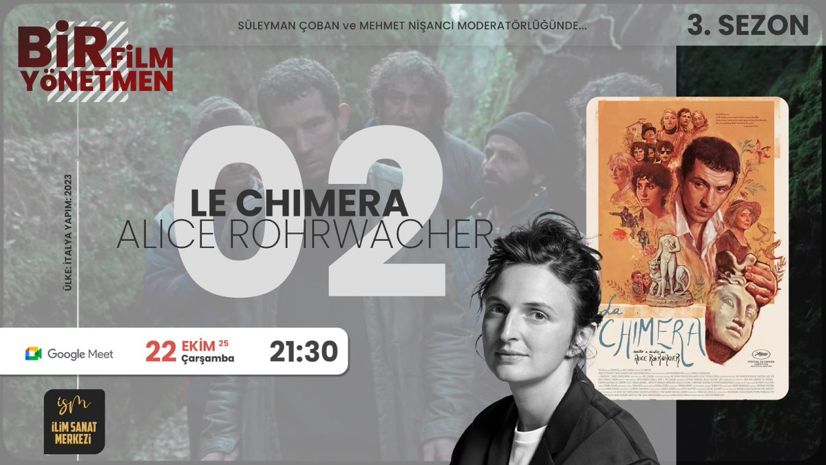 Çevrim İçi
Film Okuma programımız
"Bir Film, Bir Yönetmen"
devam ediyor...
Bu Çarşamba, 
Saat:21.30 da;
"Le Chimera"
filmini ve yönetmeni,
Alice Rohrwacher'i
konuşacağız.
Bekleriz...
Katılım için DM atabilirsiniz..
#BirFilmBirYönetmen
#FilmOkuma
#UrfaİlimSanatMerkezi