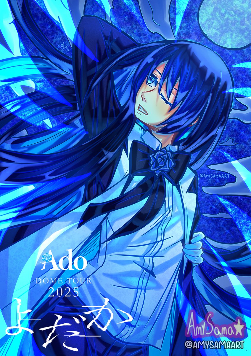 Here it's my AdoArtwork for Yodaka!! 💙✨

#Adoartよだか #Adoart #Ado #AdoYodaka