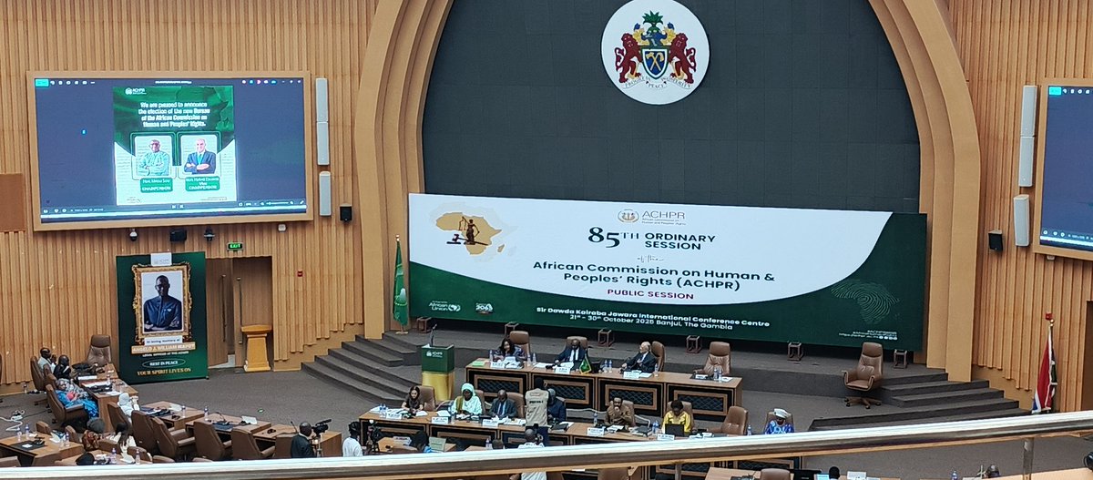 <a href="/achpr_cadhp/">African Commission on Human and Peoples' Rights</a> a un nouveau bureau : 
Président : Hon. Com. Idrissa Sow 🇸🇳
Vice-Président : Hon. Com. Hatem Essaiem 🇹🇳