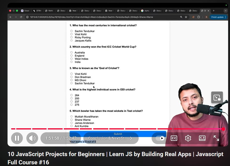 shivam999876's tweet image. 🌟 #Day30 of my #JavaScript journey with @rohit_negi9 🚀
Built 10 Beginner JS Projects 💻
🧠 Random Quote Generator
🎨 BG Color Changer
💖 Love Calculator
💰 Income Tax Calculator
⏰ Digital Clock & Countdown Timer
🔮 Astrology App
🖱️ Clicker
📝 To-Do List
❓ Quiz App