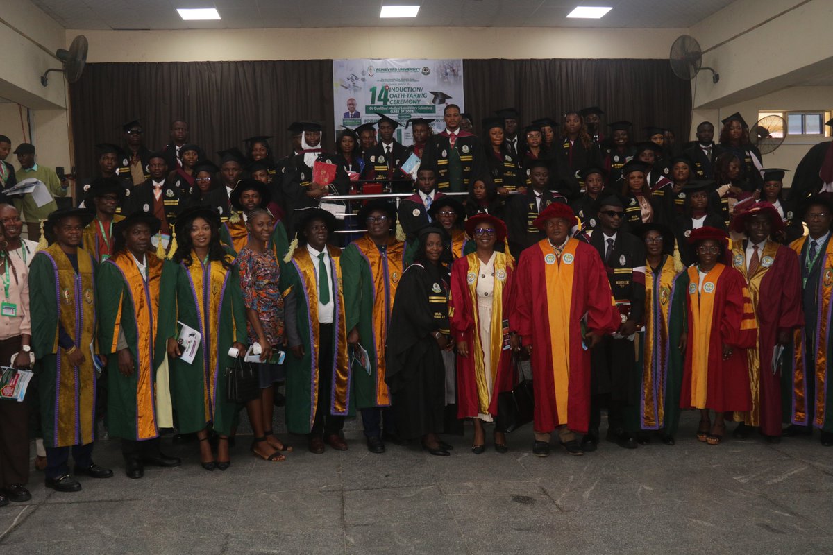 AchieversUni's tweet image. 🎓 43 new Medical Laboratory Scientists inducted!

MLSCN officially inducted Achievers University graduates into the medical laboratory science profession at the 14th Induction &amp;amp; Oath-Taking Ceremony.

#AchieversUniversityOwo #MLSCN #MLS  #Induction2025