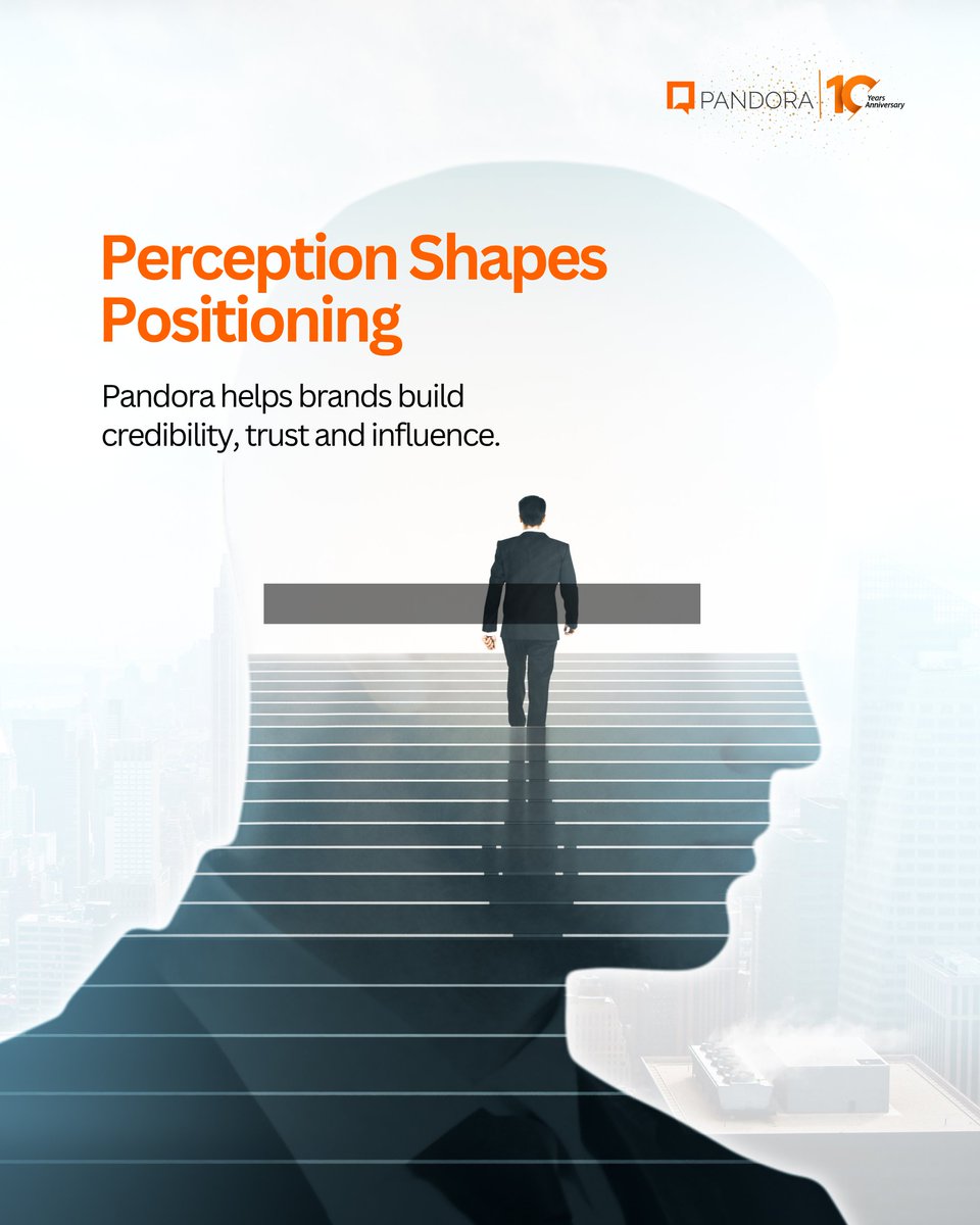 Pandoraagencyng's tweet image. Perception isn’t just image, it’s capital.

At Pandora, we help executives shape how they’re seen, ensuring every message and campaign builds trust, credibility, and influence.

#PerceptionManagement #PandoraAt10