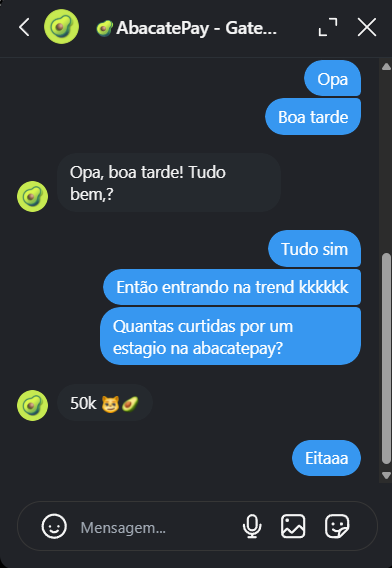 NetooLr's tweet image. gente kkkkkkkkk
entrando na trend...
custa nada tentar
alô @abacatepay