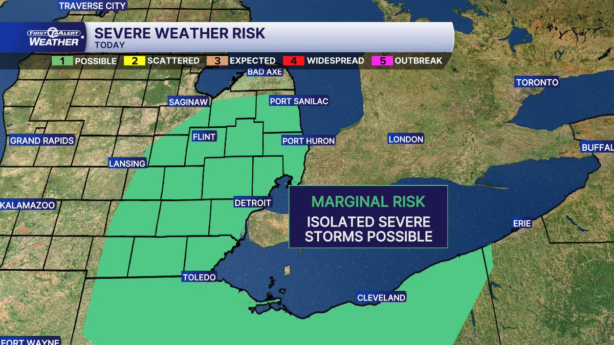 UPDATE: Damaging wind gusts 50-60 mph are possible this afternoon/evening as showers and storms move through. Track live: wxyz.com/weather
