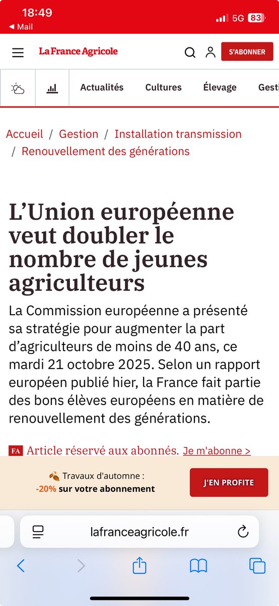 Je pense qu’ils se moquent de nous avec de tels propos 🤨 Quid du devenir du métier d’agriculteur