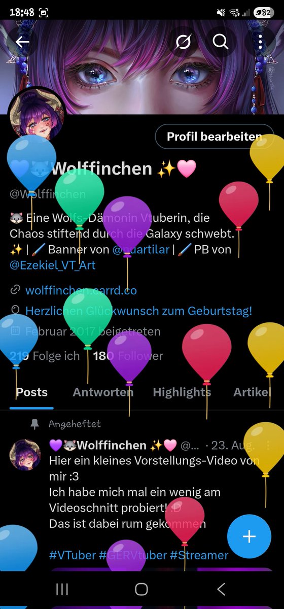Geburtstag! YIPPIE!!!! 🥳
Um 19:30 Uhr wird auch erstmal fleißig auf der 💜-Plattform gefeiert mit meiner vampirischen Seite :3

#VTuber #GERVtuber #Streamer