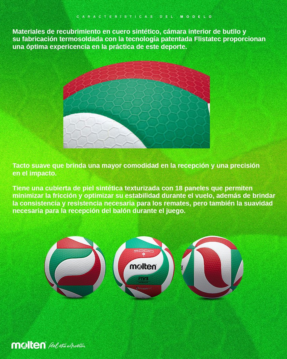 Conoce un poco más de nuestro balón top de voleibol 👉🏽

🏐 Balón: V5M5000 | 𝓕𝓵𝓲𝓼𝓽𝓪𝓽𝓮𝓬
#Molten #FeelTheEmotion