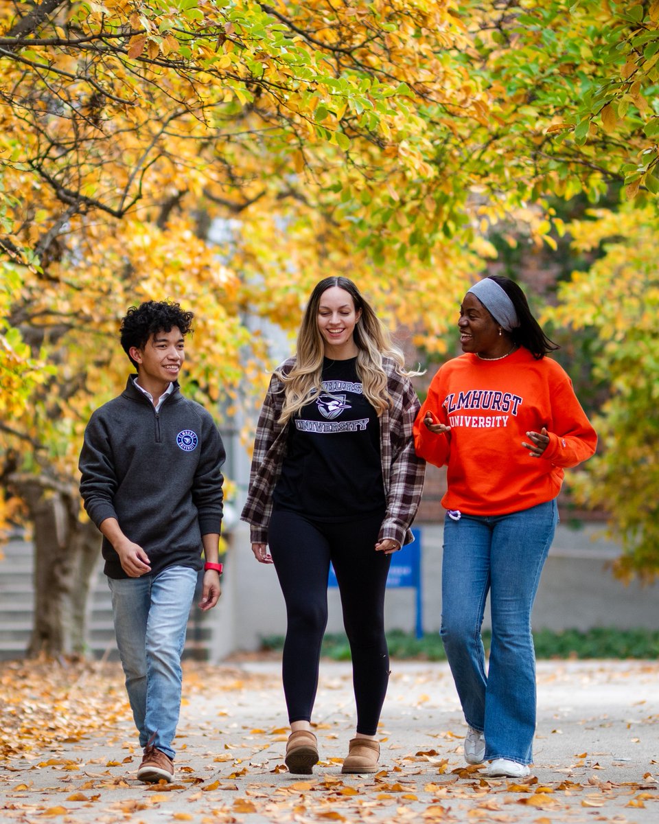 elmhurst_u's tweet image. Elmhurst students make our campus shine, especially this time of year. 🍁 Happy #NationalTransferWeek to everyone who’s found their home at Elmhurst! 💙