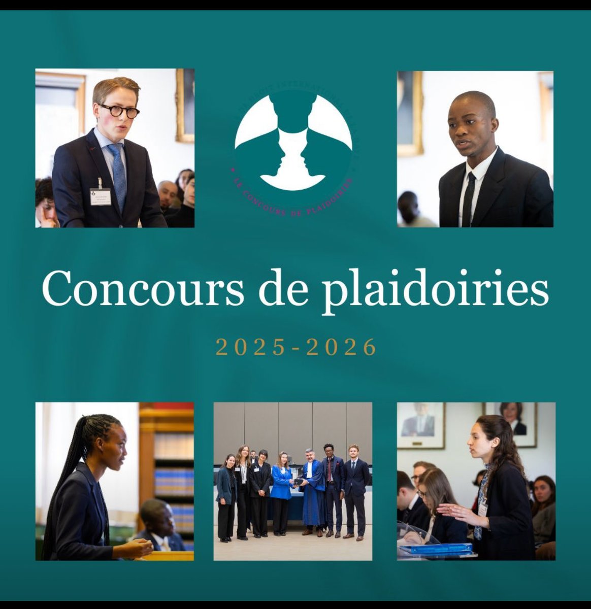 Plus qu'une semaine pour vous inscrire au concours de plaidoiries « Procès simulé devant la Cour pénale internationale », dont vous pouvez consulter le cas 2025-2026 ici : lnkd.in/eY8iHZNJ.

L'Académie invite toute équipe francophone de 4 membres à s’inscrire à ce concours