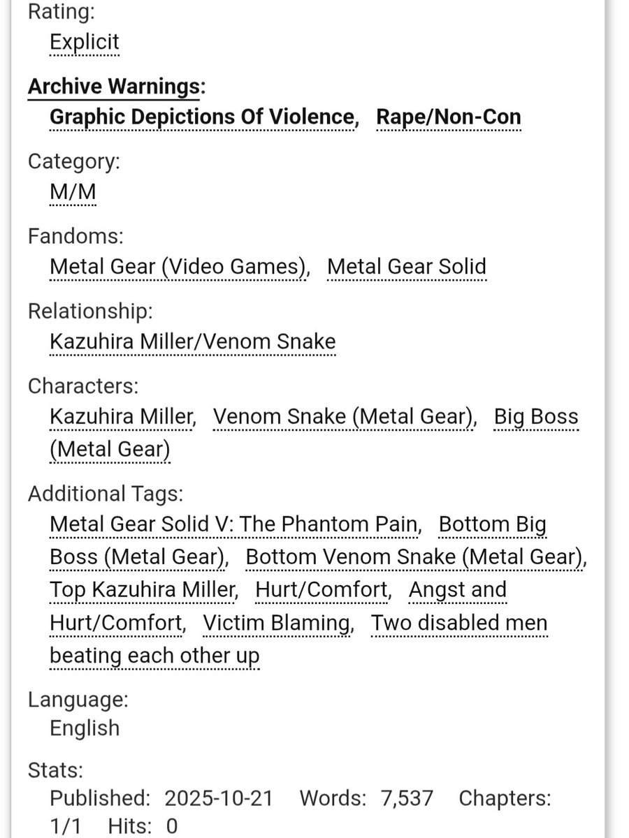 Tears are shed. #kazv 

archiveofourown.org/works/72880416