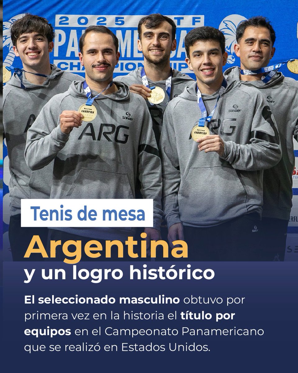 El #tenisdemesa argentino escribió una nueva página en su historia en el Campeonato Panamericano que se disputó en Rock Hill, Estados Unidos. El seleccionado nacional obtuvo la medalla dorada por equipos por primera vez y sumó dos bronces.

argentina.gob.ar/noticias/tenis…