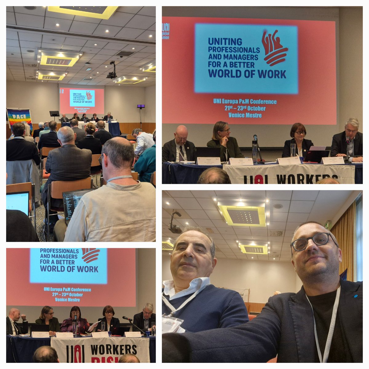 uiltucs's tweet photo. #UiltucsLive da Venezia Mestre 🇪🇺
📍 Al via il Congresso Uni Europa P&amp;M, la voce europea dei quadri e delle alte professionalità di #UniGlobalUnion.
🌍 Digitalizzazione, IA, competenze e benessere al centro del dibattito.
💬 #Uiltucs presente con Emilio Fargnoli e Mario Grasso https://t.co/wczGJHrVOZ