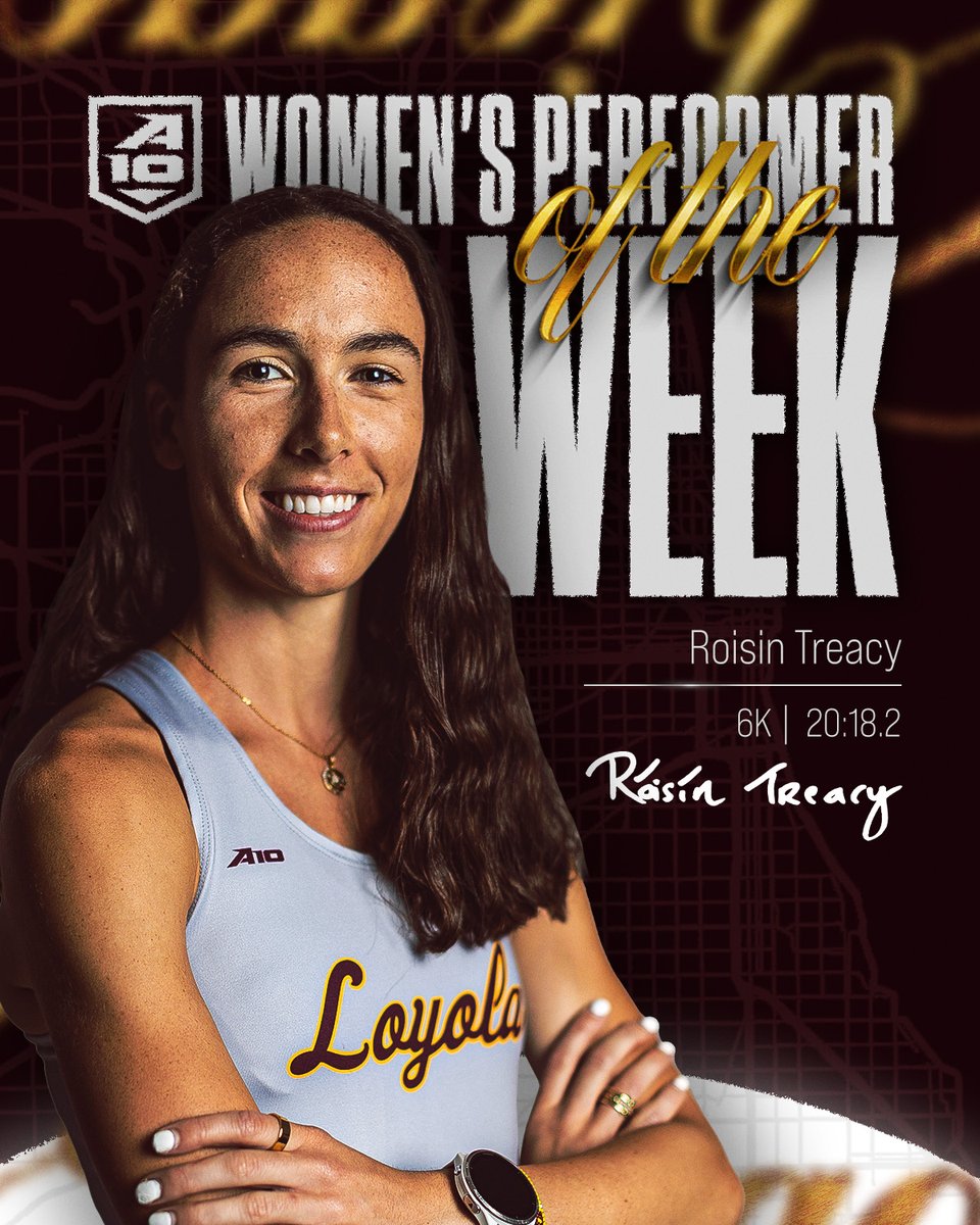 Roisin Treacy is your Atlantic 10 Performer of the Week! 🔥

The senior led the Ramblers at Mizzou Pre-Nats with a PR of 20:18.2 (6k) against elite national competition.

📰: tinyurl.com/2aqrbyrh