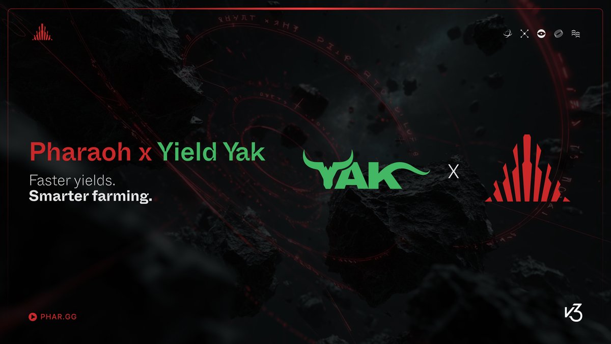 NEW INTEGRATION ALERT!

@YieldYak_ vaults now support Pharaoh, letting you auto-compound LP positions and boost returns without lifting a finger.

Deeper yield. Smarter liquidity. Built on <a href="/avax/">Avalanche🔺</a>. 🔺

Long Live V3. 👑