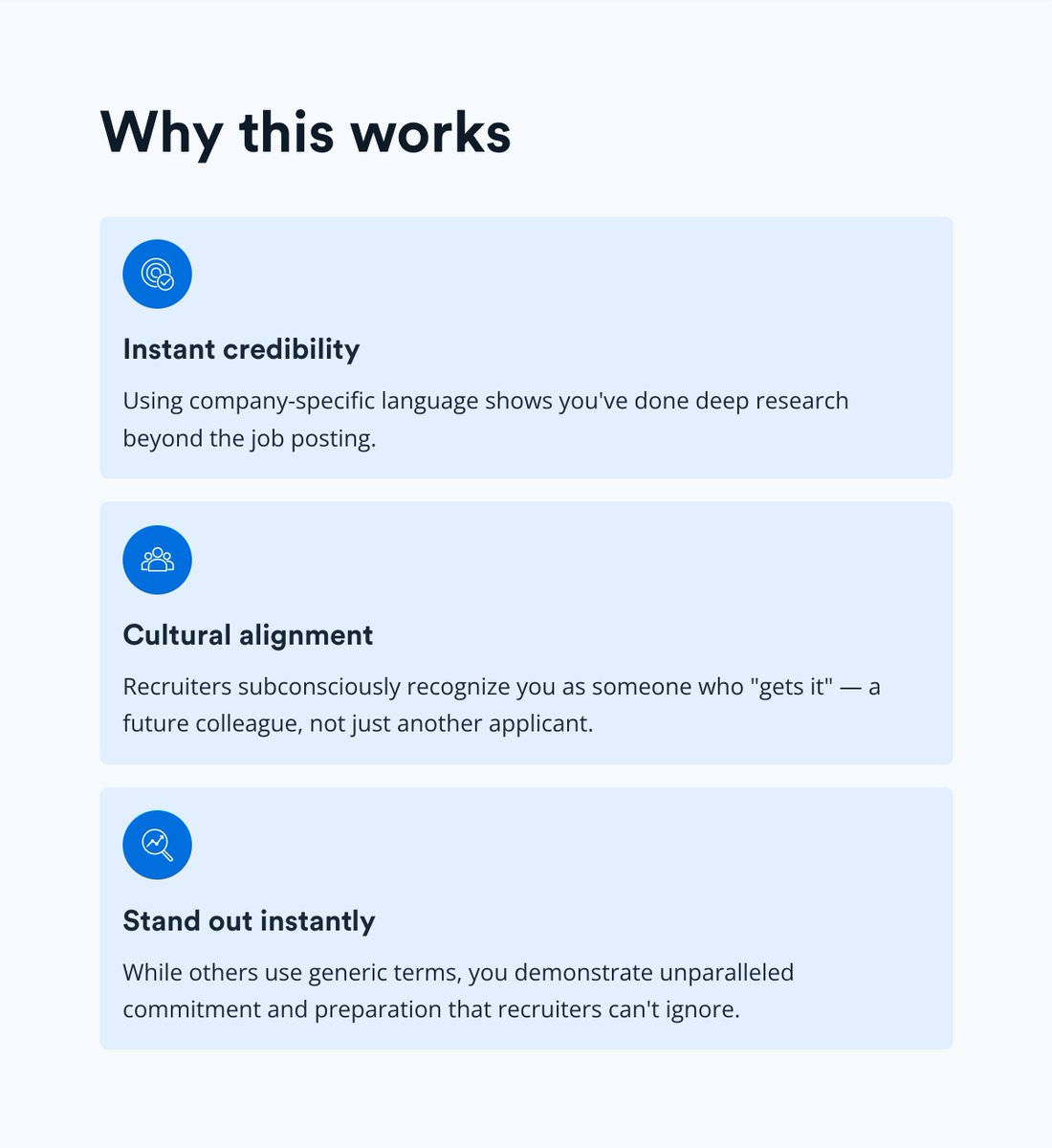 JobscanCo's tweet image. Sound like you already work there before you even get an interview. 🤝
The fastest way to resonate with recruiters is to speak their language. You can use AI to perform a "linguistic heist" on your target company's internal jargon.
This signals an unparalleled level of…