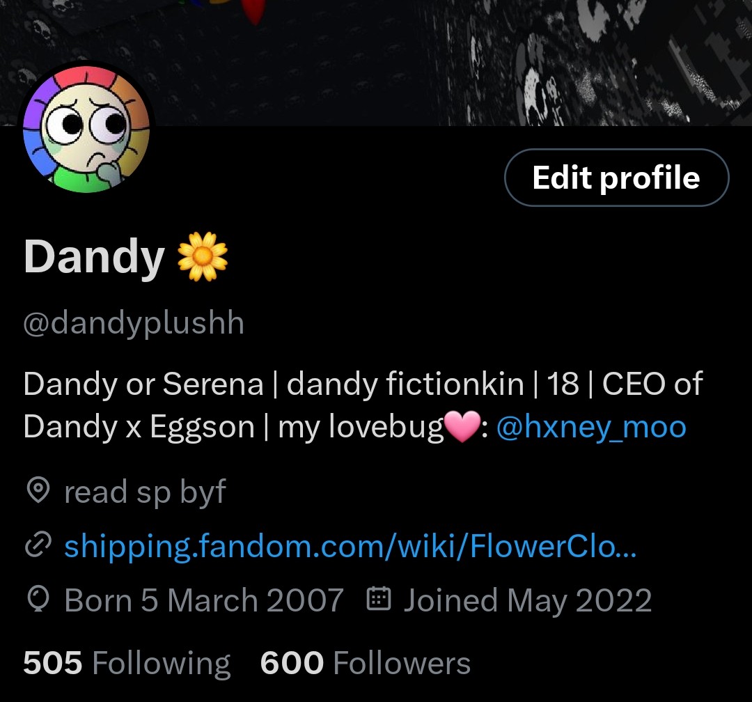 dandyplushh's tweet image. Happy 600 I'm not doing anything for it but if I get 1k by the end of the year Ill probably shit myself or something
