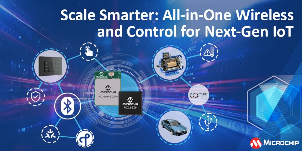 MicrochipTech's tweet image. Future-proof your design with our PIC32-BZ6 MCU family. Enjoy exceptional scalability, flexible wireless and wired connectivity and versatile peripherals—ideal for industrial, automotive and IoT applications. mchp.us/3JndLbK #PIC32BZ6 #MCU #IoT