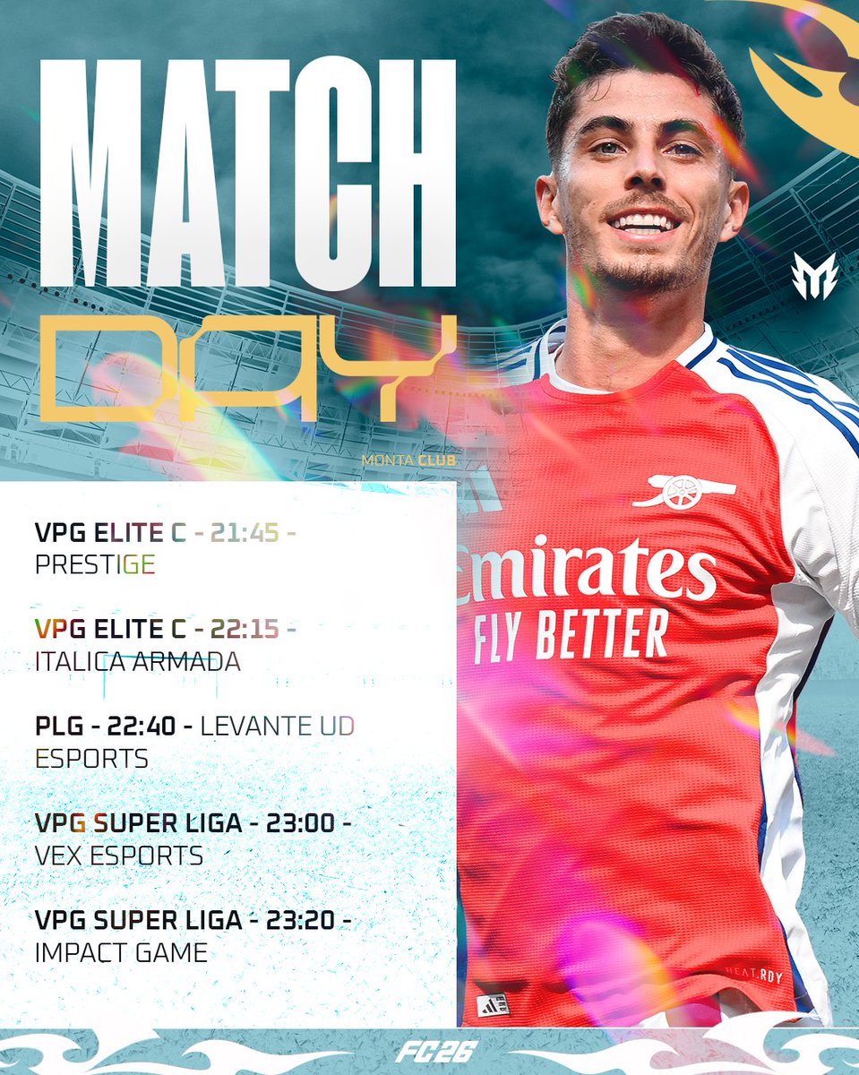 ⚽️MATCHDAY⚽️

VPG Elite C - 21:45 - Prestige
VPG Elite C - 22:15 - ITALICA ARMADA 
PLG - 22:40 - Levante UD eSports
VPG Super Liga - 23:00 - Vex eSports
VPG Super Liga - 23:20 - Impact Game
