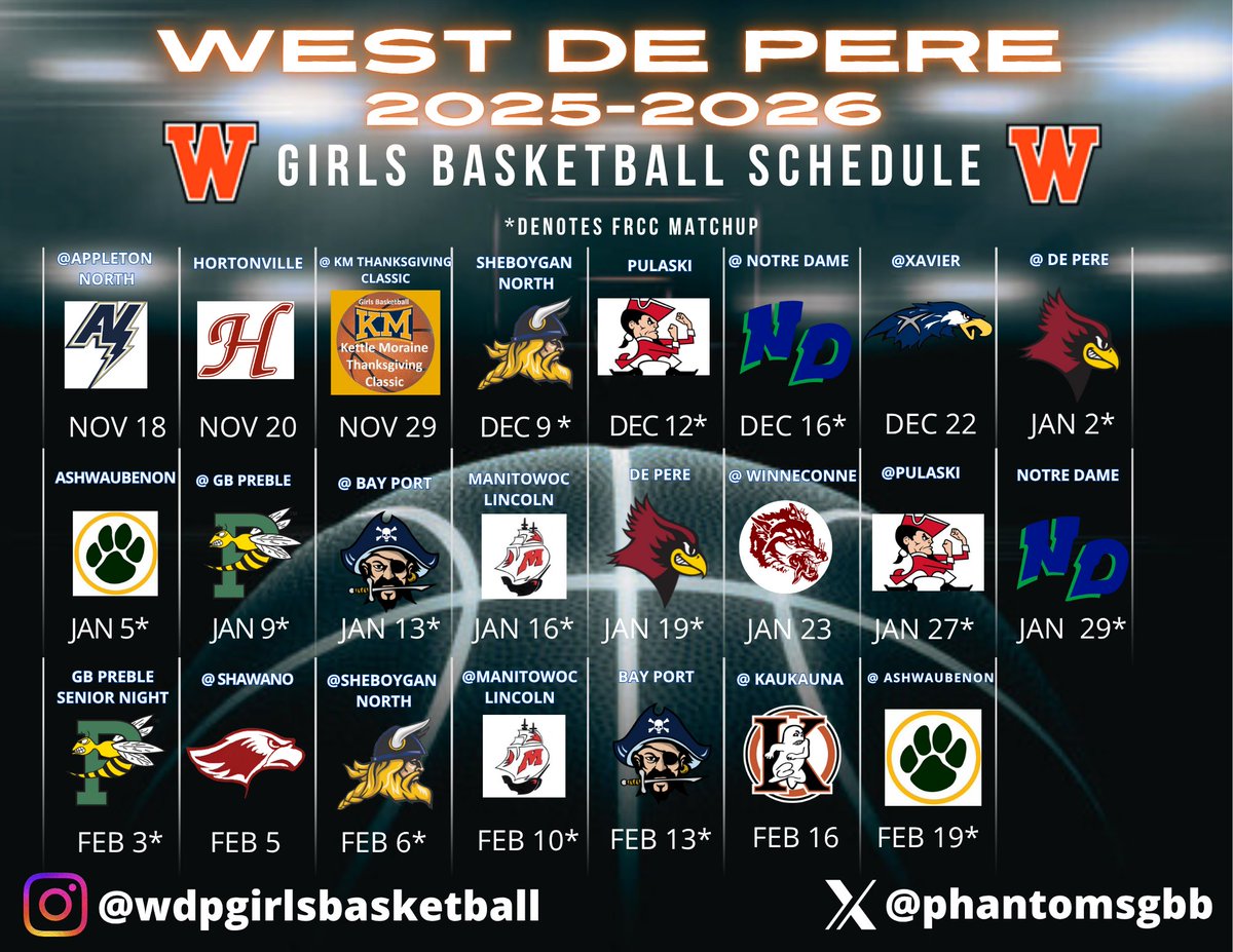 Here is our 25-26 Schedule! Still looking to fill one varsity spot due to a program on our schedule not able to fill a varsity team this season. Please contact head coach Chris Abaray cabaray@wdpsd.com if you have an opening.