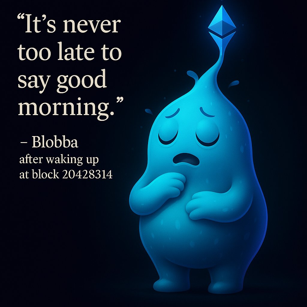 BLOBBA (@blobba_def1) on Twitter photo GM ☀️
$BLOBBA just woke up…
checked the chart…
and went right back to sleep 😴💤
He says: “Wake me up when gas fees are lower.” 🫧
#BLOBBA  #Ethereum
<a href="/Xpad_Official/">Xpad Launchpad</a> GM ☀️
$BLOBBA just woke up…
checked the chart…
and went right back to sleep 😴💤
He says: “Wake me up when gas fees are lower.” 🫧
#BLOBBA  #Ethereum
<a href="/Xpad_Official/">Xpad Launchpad</a>