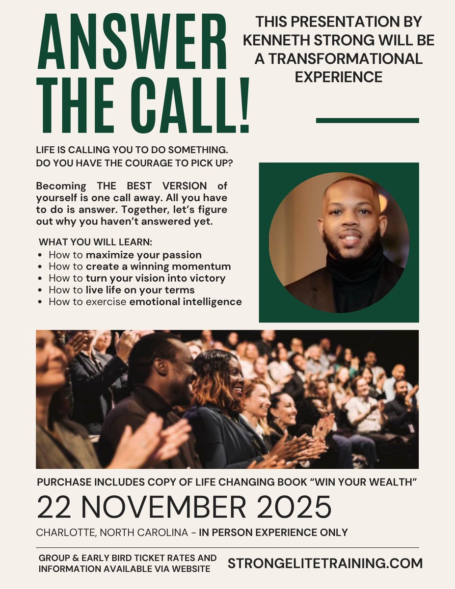 Start planning ahead. I hope you answer the call this time.