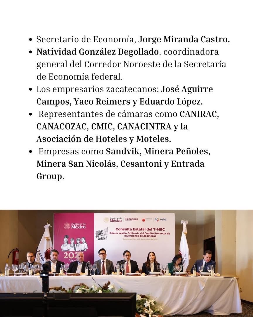MVIEW_MX's tweet image. Zacatecas se prepara para el futuro económico. Con la Consulta Estatal sobre el T-MEC y la primera sesión del Comité Promotor de Inversiones. 

@Sezac_ 
@_JorgeMirandaC 

👉: mview.com.mx/zacatecas-impu…

#MVIEW #Inversiones #TMEC