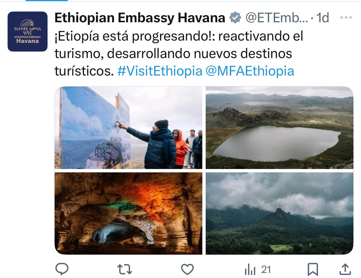 benjimk's tweet image. L&apos;Éthiopie met le paquet sur le Tourisme ! 🇪🇹

J&apos;ai visité une dizaine de pages d&apos;ambassades éthiopiennes : même message, même stratégie agressive pour la promotion touristique de leur pays. C&apos;est une offensive diplomatique bien coordonnée !

Sur le terrain, le Premier Ministre…