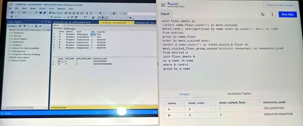 Dat_ScienceGirl's tweet image. Done for the day
- practiced 2 Sql interview questions
- learnt some adv concepts like window fns, rolling avgs etc.
- Did 2 hard leetcode SQL probs
#LeetCode #Sql #Practice #LearnInPublic