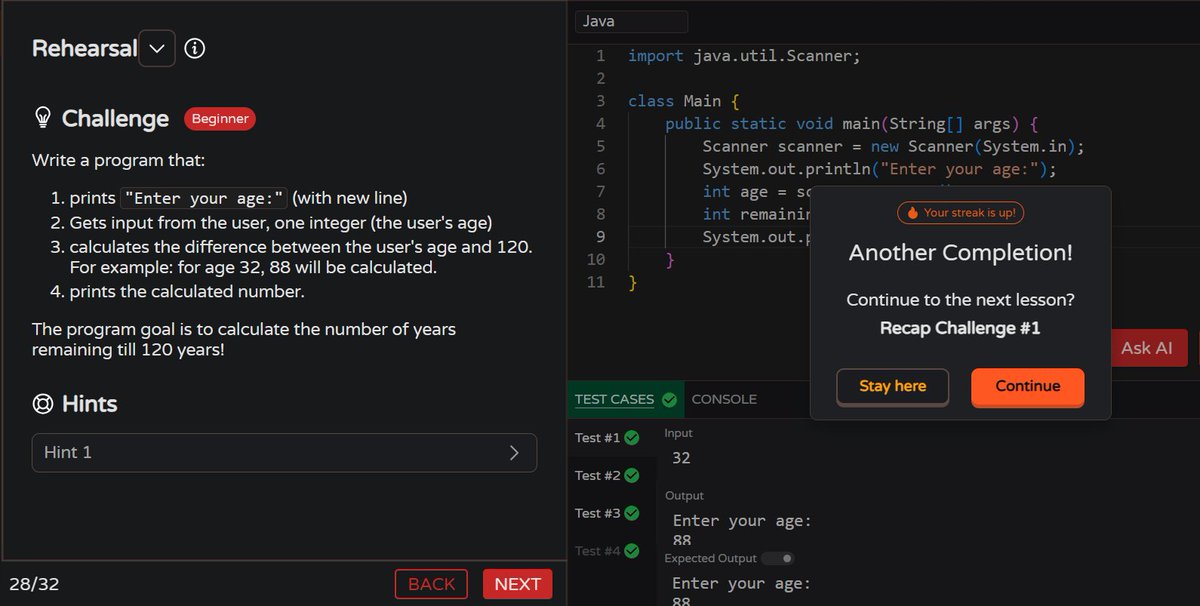 MoniTechCodes's tweet image. Day 78
Java — revising &amp;amp; practicing all loop concepts 🔁
Mini Project (Moving Clouds) — working on aligning the cloud ☁️

#100DaysOfCode #Java #FrontendDev #CodingJourney #BuildInPublic #WebDevelopment #Consistency #30NitesOfCode
codedex.io/community/30-n…
