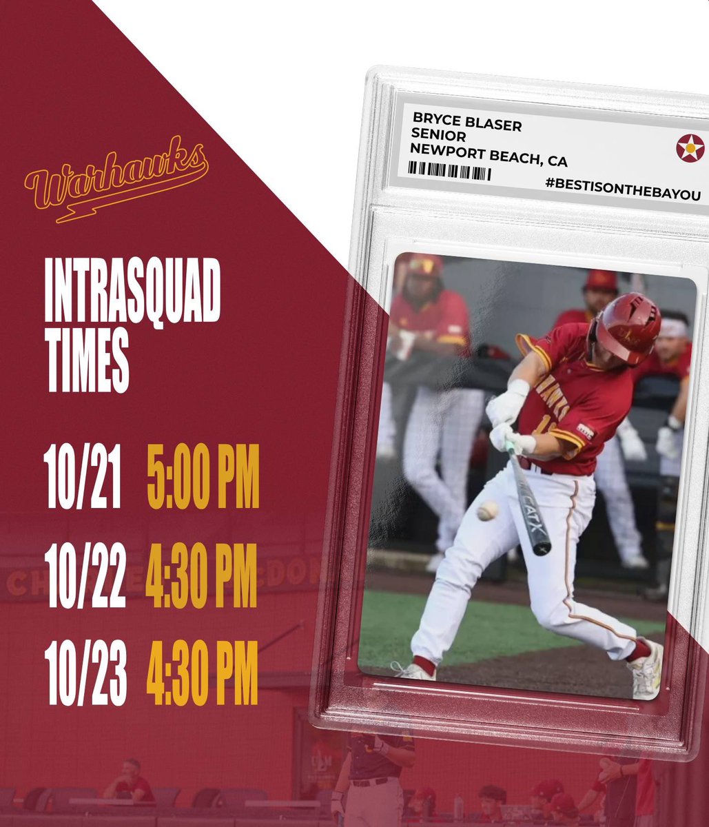 Another week getting better on the Bayou! 🙌

Intrasquad times set this week. Come watch the action!