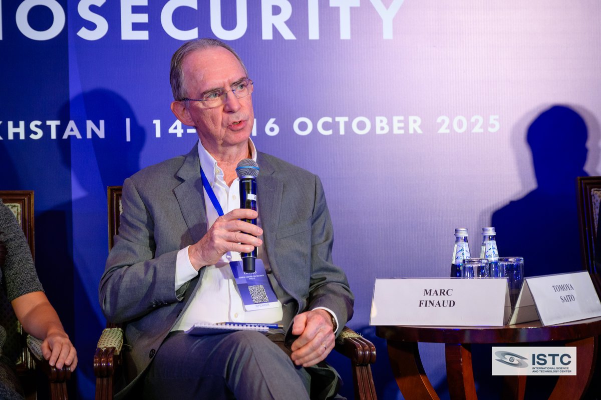 FinaudMarc's tweet photo. It was a pleasure and an honour to speak to the Conference on "Future Challenges of #Biosafety and #Biosecurity" organised in #Almaty (#Kazakhstan) on 14-16 October by the Biosafety Association for Central Asia and Caucasus Conference (BACAC) and #ISTC (International_Science and Technology Center). @TheGCSP.