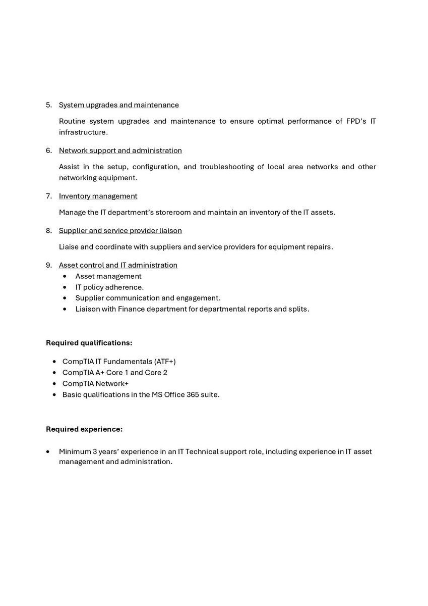 mr_Tebsza's tweet image. Junior IT Technician
Foundation for Professional Development
5 November 2025