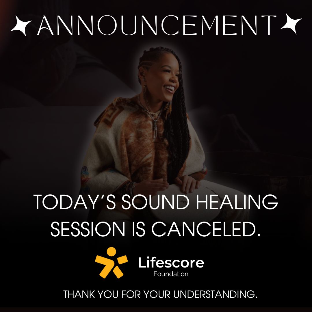 LifescoreFound's tweet image. oday’s Sound Healing session is canceled due to unforeseen circumstances. We appreciate your understanding and will share the new date soon. 💛
#LifescoreFoundation #CommunityCare #ProgramUpdate