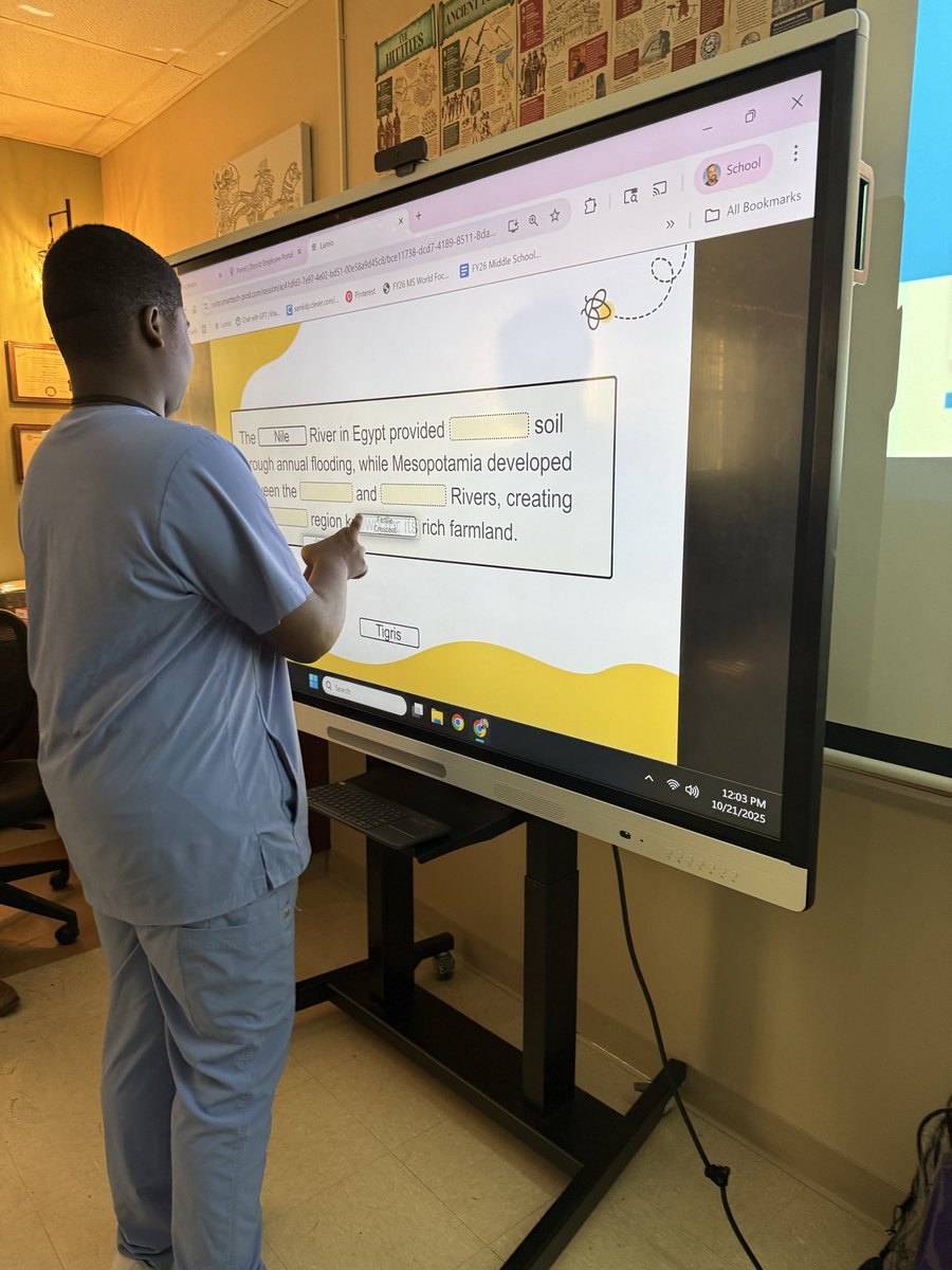 LWMSWarriors's tweet image. Connecting the dots! 🗺️ Students in Mr. Dery’s class reviewed how the geography of Mesopotamia and Egypt influenced the growth of early economies and civilizations. #EngagedLearning #WorldHistory 

@CaelethiaTaylor @AP_Makowski @LaquandraGolf @ExpatEducatorTJ @BEVillalobos79