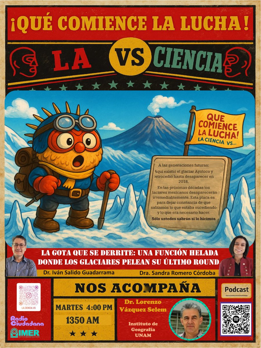 sandra_sandunga's tweet photo. Cada gota que cae de un glaciar es una advertencia  y un pedazo de historia que guardan estos titanes.  El Dr. Lorenzo Vázquez Selem del @IGeografiaUNAM nos lo cuenta 
#Glaciares 
📻 1350AM https://t.co/bYcwbeHnbM
⏰ 4:00pm
Dale play
Spotify https://t.co/ApC7PSXnLp
@SalidoIvan https://t.co/Fw1ksjAjlK