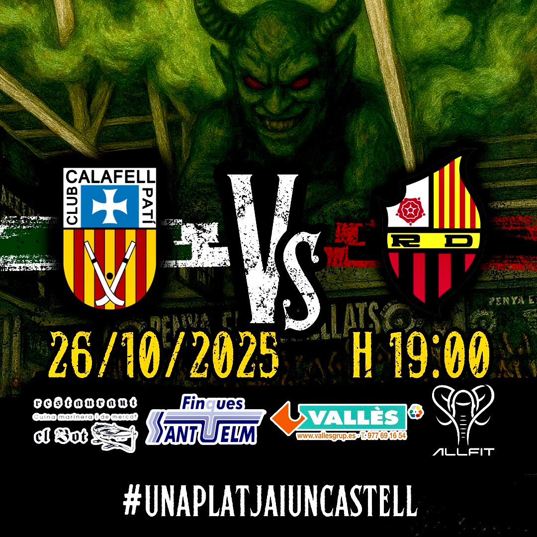 𝐏𝐄𝐍𝐘𝐀 𝐄𝐋𝐒 𝐄𝐒𝐓𝐑𝐄𝐋𝐋𝐀𝐓𝐒 (@elsestrellats) on Twitter photo 𝐄𝐋 𝐃𝐄𝐑𝐁𝐈
Arriba el moment del derbi al Joan Ortoll, moment on hem de ser la força del nostre poble Calafell.
📅 Diumenge 26/10/2025
⏰19:00 𝐄𝐋 𝐃𝐄𝐑𝐁𝐈
Arriba el moment del derbi al Joan Ortoll, moment on hem de ser la força del nostre poble Calafell.
📅 Diumenge 26/10/2025
⏰19:00