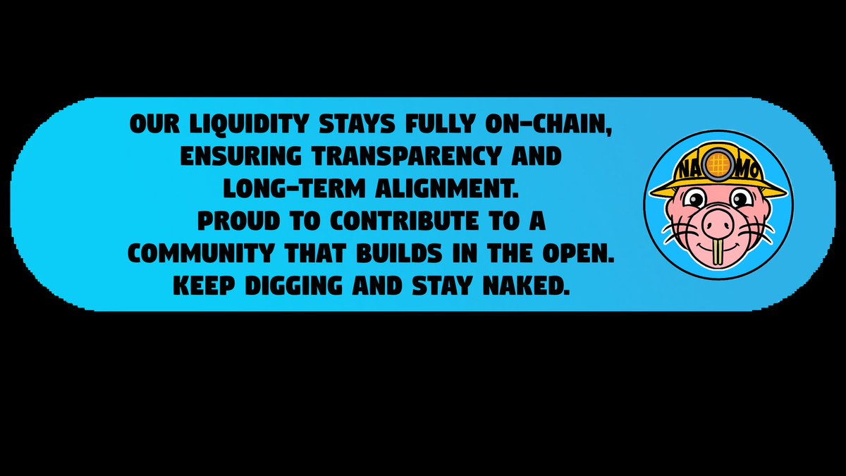 Hey Tunnel Friends, 

Our liquidity stays fully on-chain, ensuring transparency and long-term alignment.
Proud to contribute to a community that builds in the open.

Keep digging and stay naked.