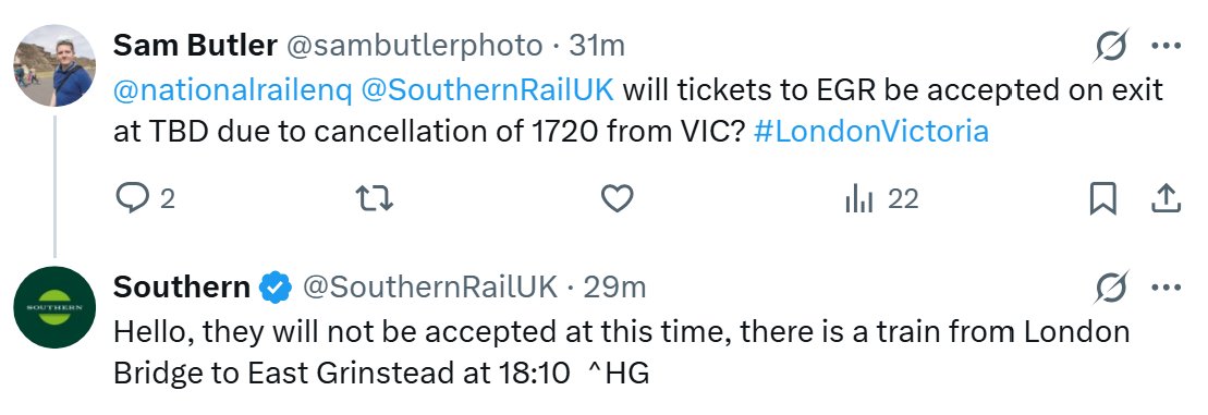 (NOT) BREAKING NEWS: GTR confirm that they do not have ticket acceptance with GTR as this would be far too useful for its victims and cost GTR a huge amount - exactly £0.00! #tossers