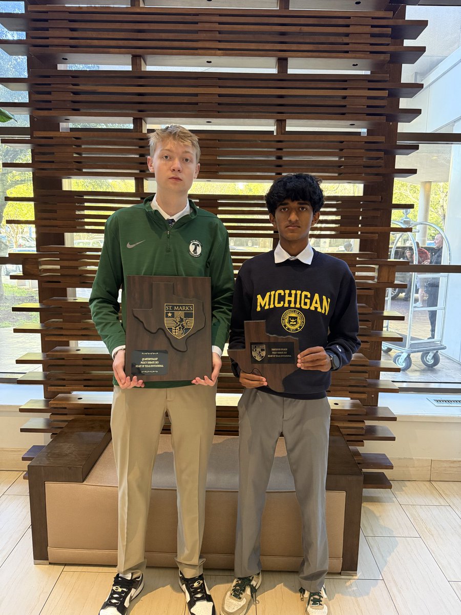 Congrats to Brayden and Rohan for finishing in the quarterfinals of St. Marks! Rohan was the 13th speaker!