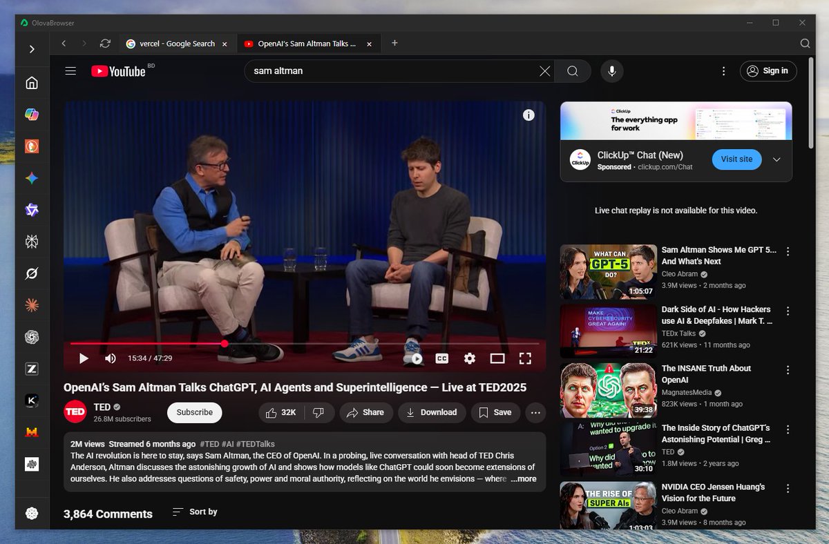 devshowcse's tweet image. Olova Browser 0.1 Beta

The first AI-first browser — where you can chat with dozens of AI bots and browse the web, all in one place.

github.com/olovalabs/Olov…
AI integrated by default. No extensions needed.
#Olova #Olova_Browser