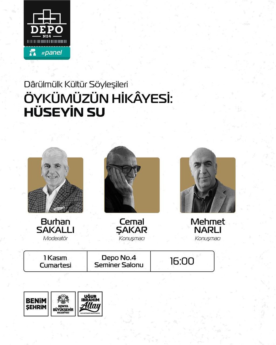 Türk hikâyeciliğinin duru sesi Hüseyin Su’yu konuşuyoruz.
Edebiyatın anlam, kök ve medeniyet cephesinden bir yolculuk

🎙 Dârülmülk Kültür Söyleşileri
“Öykümüzün Hikâyesi: Hüseyin Su”
📍 Depo No.4 Seminer Salonu
📅 1 Kasım Cumartesi 16.00
Konuşmacılar: Cemal Şakar, Mehmet Narlı.