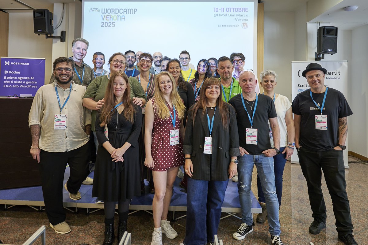Se il WordCamp Verona è stato così bello e interessante, è stato anche grazie a tutti gli Speaker che hanno partecipato e portato tantissimi argomenti stimolanti e attuali. Un grazie di cuore anche a tutti voi! 😍🔝

#wcvrn25 #wordpresscommunity #wordpressitalia #wordcampverona