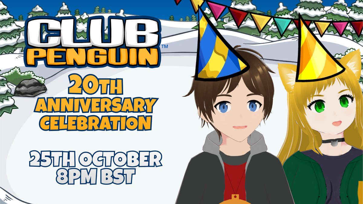 MaveryCreates's tweet image. 🚨 NEXT STREAM 🚨
This week marks 20 years of the Club Penguin franchise! Join me and @dlljs as we look back on both Classic and Island and talk about our favourite things!
🗓️ Saturday 25th October, 8PM BST
🎥 twitch.tv/maverycreates
#VTuberEN #VTuberUprisings #ClubPenguin