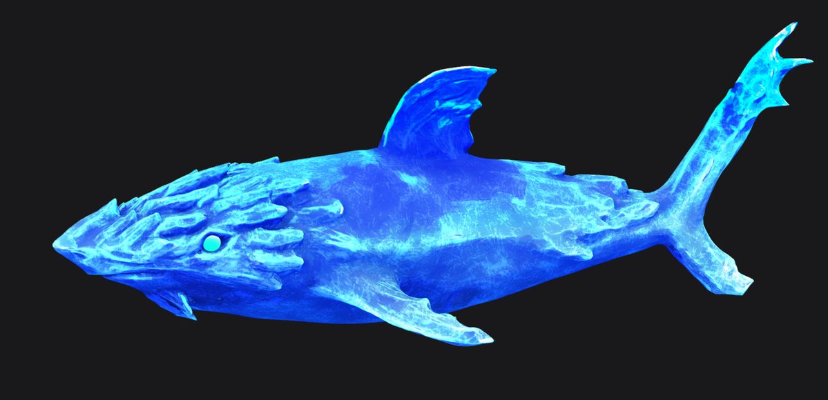 ophe1is's tweet image. icy shark sculpt, texture by @thatkirito3d  #RobloxDev #3dart