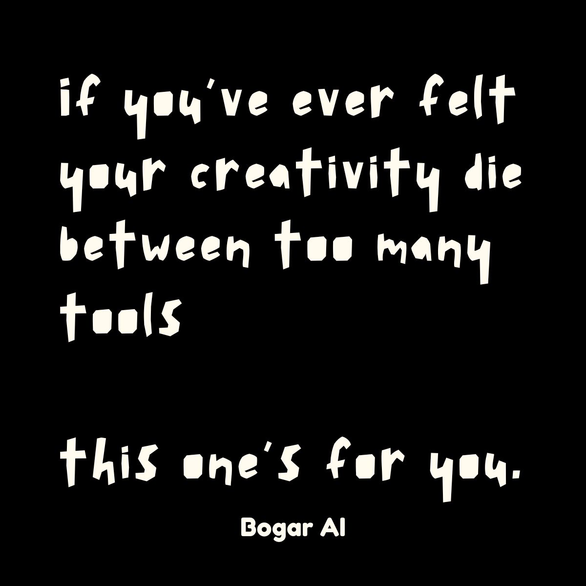 HeyBogar's tweet photo. 🧵 Thread: The Problem Every Creator Faces (and How We Fixed It)

1️⃣ If you’ve ever felt your creativity die between too many tools — this one’s for you.

🚀 Introducing Bogar AI
The Ultimate AI Studio for Creators, Marketers &amp; Businesses. https://t.co/FgIfJEvSqs