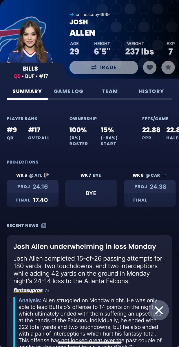 phanero's tweet photo. @JoshAllenQB looking different after his bye week https://t.co/WoIAwgcIkm
