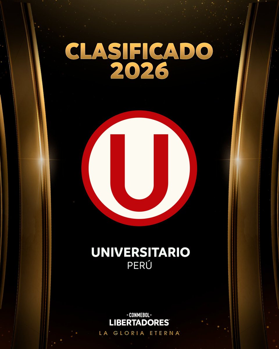 Libertadores's tweet image. 🔝🇵🇪 ¡Clasificado a la CONMEBOL #Libertadores 2026! Bienvenido @Universitario. 
#GloriaEterna